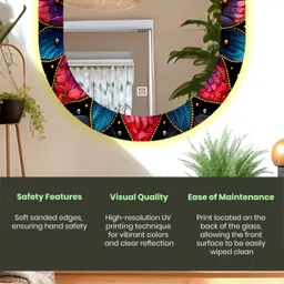 luppra 17.5X23.5 inch Capsule Multi color UV Printed LED Mirror Bathroom Mirror image 4