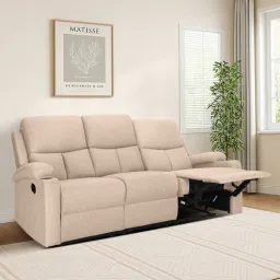 mintwud from pepperfry Wakizashi Fabric 3 Seater Manual Recliner in Beige Colour-picture-33