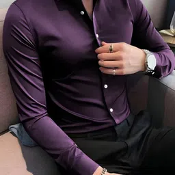 metronaut Men Regular Fit Solid Party Shirt image 5