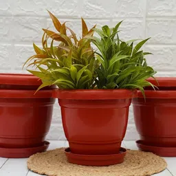 gold dust Brown Plastic (Set of 5) Desk Pots image 1
