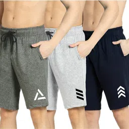kartblack Pack of 3 Self Design Men Multicolor Regular Shorts image 1