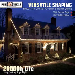 daily needs shop Smooth Warm White 2400 LED 20 Meter Ceiling Strip/Functional -Festival Use Light Ceiling Light Ceiling Lamp image 3