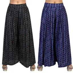 zariya enterprises Pack of 2 Women Flared Black, Blue Lycra Blend Trousers-picture-11