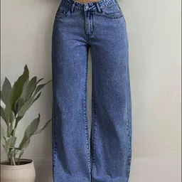 nifty Women Loose Fit High Rise Blue Jeans image 1