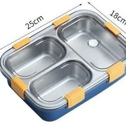 coolswagg Stainless Steel 3 Container Leak Proof Lunch Box For Kids And Adults 3 Containers Lunch Box image 4