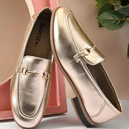 roadster Trendy metallic Comfortable Partywear Slipon Bellies Loafers For Women-picture-27