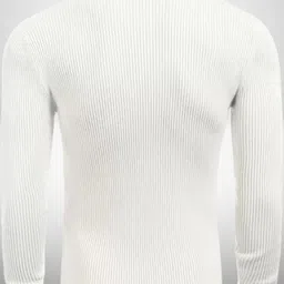 maa trader Men Printed Collared Neck White Sweater image 2