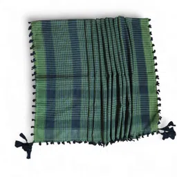 bakkah Printed Cotton Blend Men Black, Green Scarf image 4