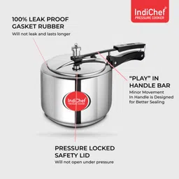 indichef Plain 12 L Induction Bottom Pressure Cooker image 3