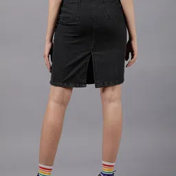 tokyo talkies Women Solid A-line Grey Skirt image 2