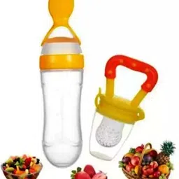 hs mart. Feeding Utensil's Baby Spoon Feeder And Fruit Feeder Combo 90ml Bottle- SILICONE-picture-15