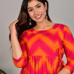 murli kurti Printed Pure Cotton Stitched Flared/A-line Gown image 3