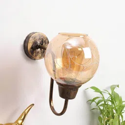 foziq Shiny Brown Wood and Metal Wall Sconces image 2