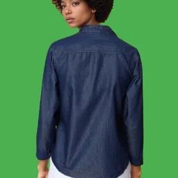 houseofcommon Women Regular Fit Solid Mandarin Collar Casual Shirt image 2