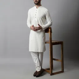 jompers Men Pure Cotton Kurta Pyjama Set-picture-10