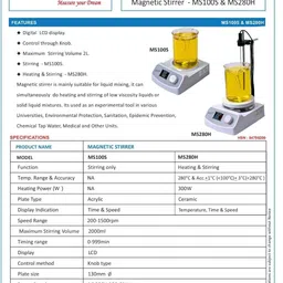 labtical Magnetic Stirrer - MS100S Plastic 34 cm LED Electric Stirrer image 2