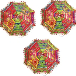 giftsrus Rajasthani Umbrella for Home Decoration, Marriage, Haldi Decor DIY Party-3 Pcs Umbrella-picture-17
