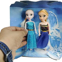 cabin hut Superfine Elesa and Anneia Doll Set | Elesa and Anneia Froozeen Character Dolls | Best Doll Set for Kids | Best Snow Sisters Doll Combo for Your Lovely Little Princess (Multicolor) image 2