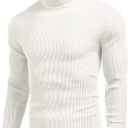 nikline Men Solid High Neck White Sweater-picture-17