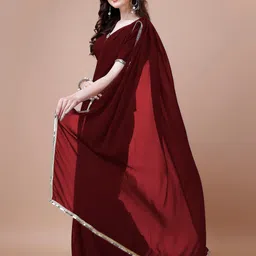 FORKEY Embroidered Kasavu Saree image 2