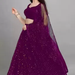 k fashion point Embellished, Self Design Semi Stitched Lehenga Choli image 1