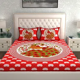 ganpati Cotton Double Flat 144 TC Jaipuri Prints Bedsheet-picture-22