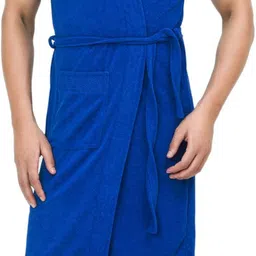poorak Royal Blue Free Size Bath Robe-picture-22