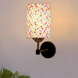 new era Antique Gold Wall Lamp with Multicolor cotton shade-picture-25