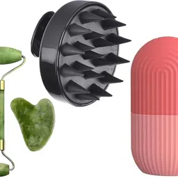 Glovasilk Combo Pack of 3: Facial Massager Jade Roller & Gua Sha Tool for Skin & Scalp-picture-11