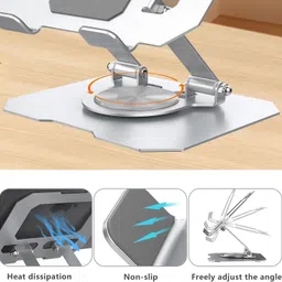 MAXXLITE Aluminium Tablet Stand Holder with 360° Rotating Base Mobile Holder image 5