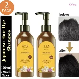 chiwa Japanese plant dye shampoo black for men women lasting hair shine , Black-picture-12