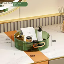 btop Plastic Multi-Purpose 360° Rotating Organizer Tray Space-Saving Kitchen & Pantry Tray Storage Basket image 2