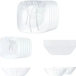 Pack of 21 Glass Livingware Frost 21 - Piece Break & Chip Resistant | Microwave Dishwasher Safe Dinner Set-image-44