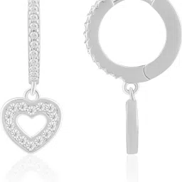 bezella Lover Drop Earrings Zircon Silver Hoop Earring image 1