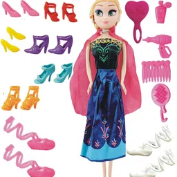 bkdt marketing Beautiful Doll with Moveable Arms & Legs with Accessories - Shoes, Comb, Brush-picture-40