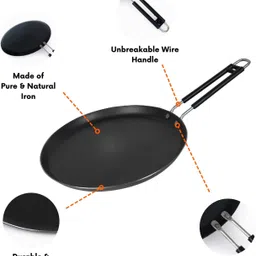 silvoswan Pure Iron Dosa Tawa - Iron Dosa Tawa - 9 Tawa 24 cm diameter image 3