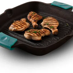 the indus valley Pre-Seasoned Cast Iron Grill Pan with Double handle silicone grip - 10.4inch Grill Pan 26.5 cm diameter 0 L capacity-picture-18