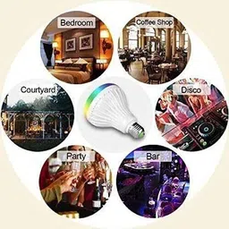 Shifozaa Bluetooth Speaker Light Changing Bulb Built-in Audio Speaker with Remote Smart Bulb image 3
