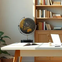 royaloak Decorative World Globe Aluminum Frame Wooden Base-picture-40
