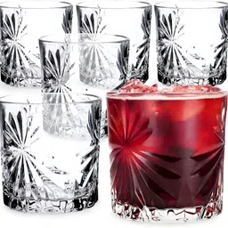 grilix (Pack of 6) Vintage Glassware Drinking Set for Juice, Cocktail,Mocktail,Whisky All Beverages Glass Set Cocktail Glass-picture-14