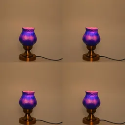 afast Stylish Table Lamp With Decorated Glass Shade, Round, LED Compatible,(Pack Of 4) Table Lamp image 1