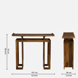 woodsworth from pepperfry Ogulin Sheesham Wood Console Table In Provincial Teak Finish image 3