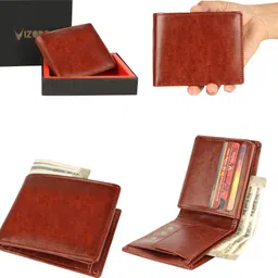 vizodo Men Casual, Trendy, Formal, Evening/Party Brown Artificial Leather Wallet - Mini image 5
