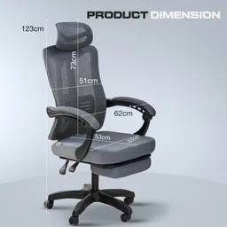 drogo Ergonomic Office Chair for Work from Home Computer With Armrest,2D Headrest Mesh Office Executive Chair image 2