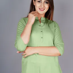 brijam Casual Regular Sleeves Solid Women Green Top-picture-22