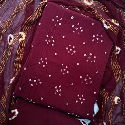 ishwarcreation Unstitched Cotton Blend Salwar Suit Material Dyed-picture-10