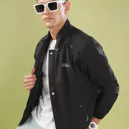 dollar Men Solid Bomber Jacket image 4