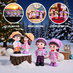 Cute Clown Hat Couple Doll Decorative Showpiece - 3.2 cm-image-84