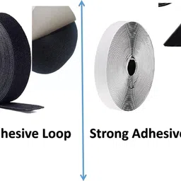 yako toko Self Adhesive Hook & Non Adhesive Loop Tape Roll (12M Hook & 12M Loop) Stick-on Velcro image 3