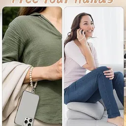 CUANT pearl phone lanyard, mobile chain strap, with All Smartphones Phone Charm image 5